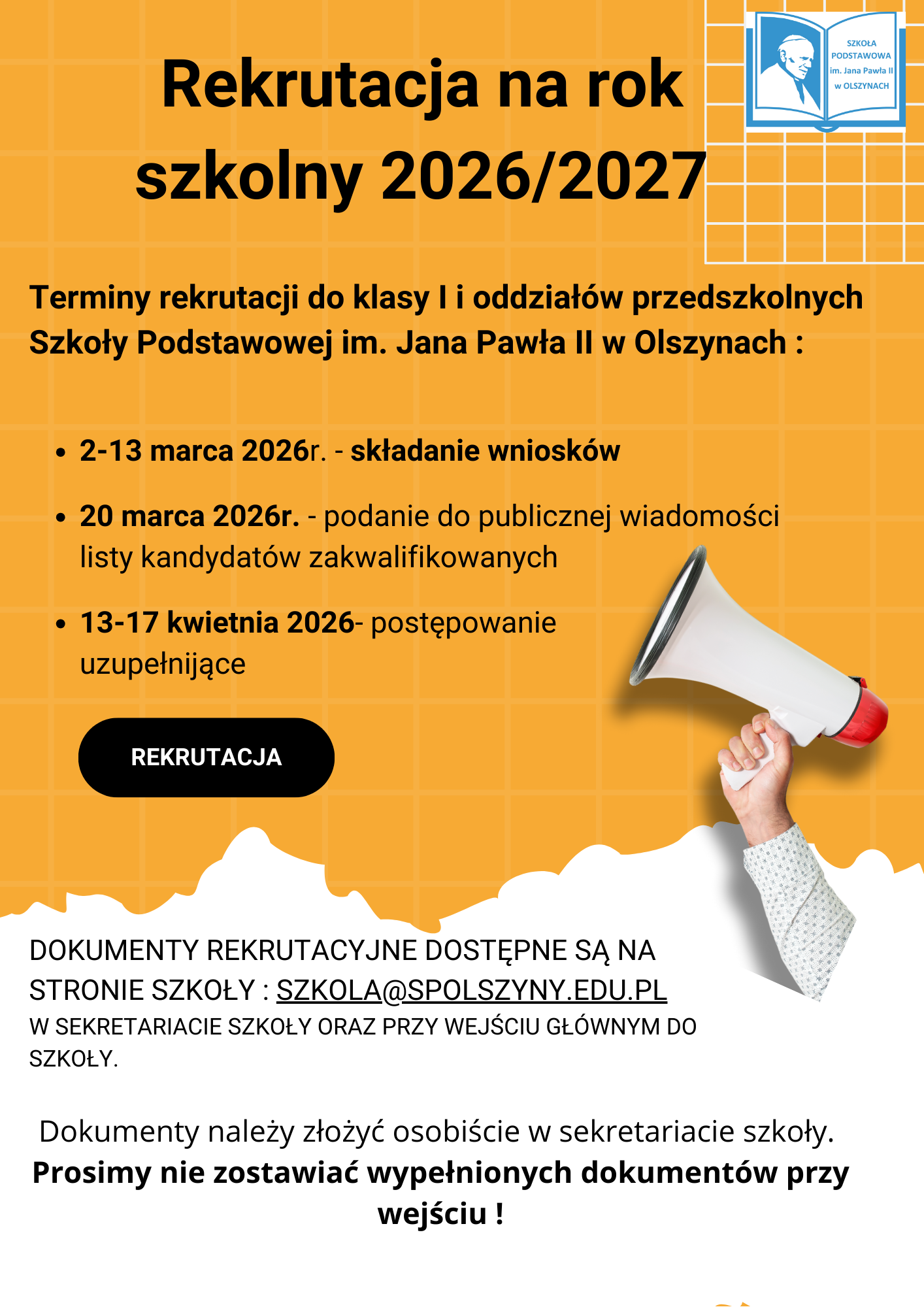 Rekrutacja na rok szkolny 2025/2026